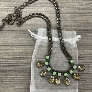 Plunder aqua marine and bronze necklace.